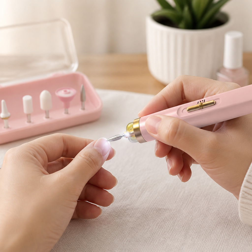 5-in-1 Portable Electric Nail Polisher With Built-In Light