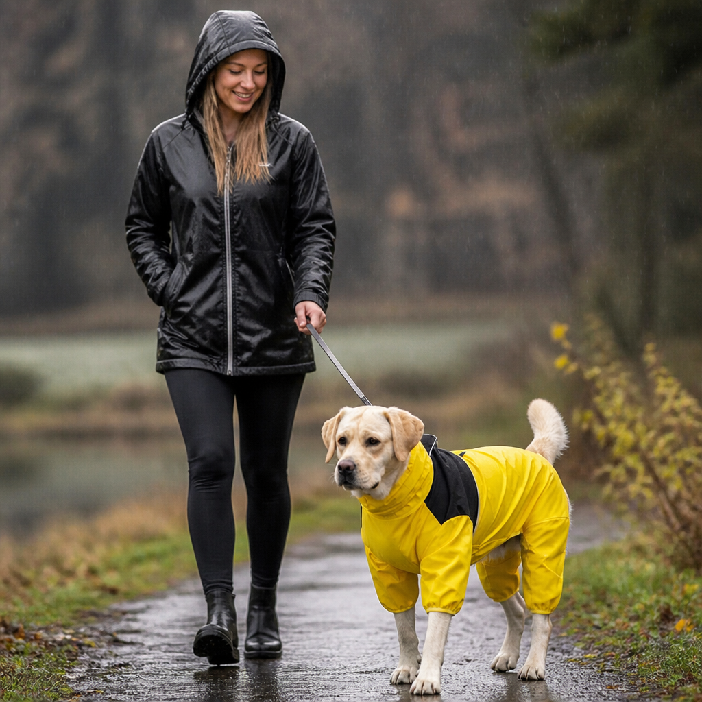 Waterproof Four-Leg Full-Coverage Dog Raincoat (Adjustable Straps)