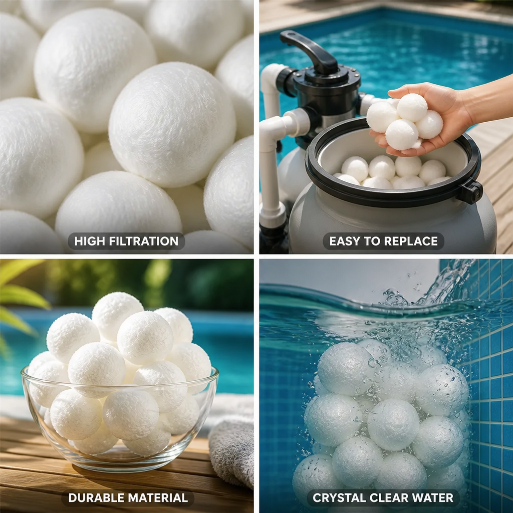 Polyester Fiber High-Efficiency Pool Filter Balls (30–50mm)