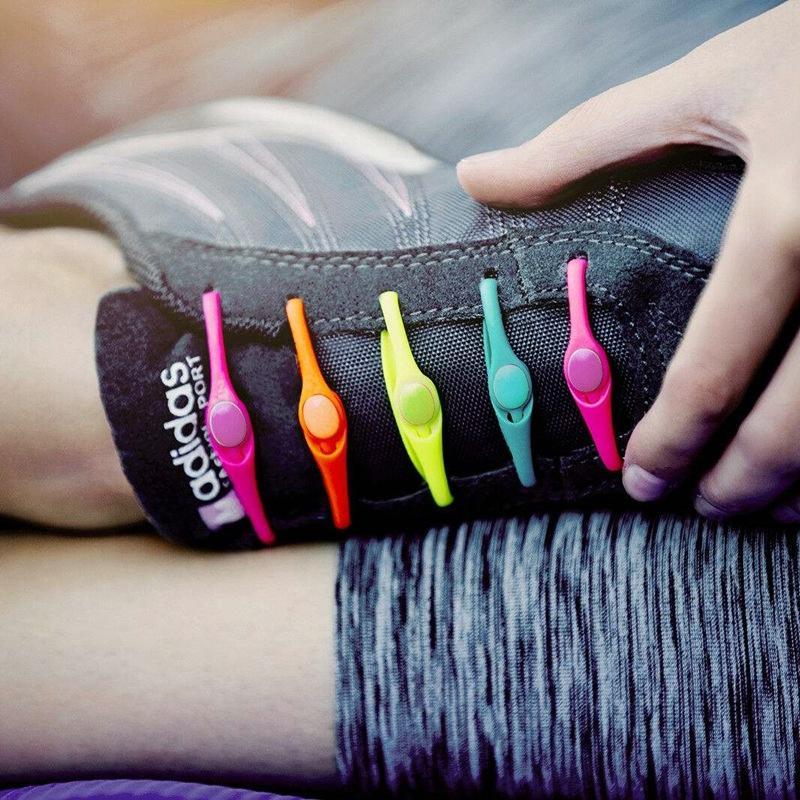 Set of 12 No-Tie Silicone Elastic Shoelaces