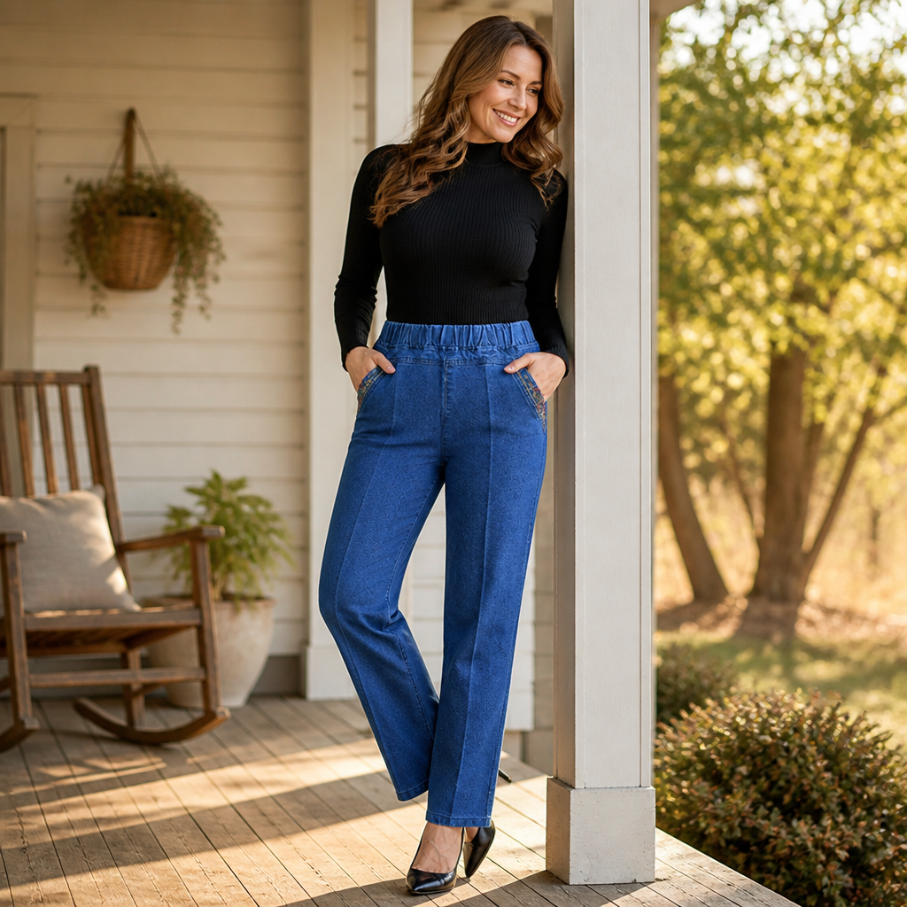 VelloraFlex™ — Jeans That Sculpt Your Curves and Free Your Every Move