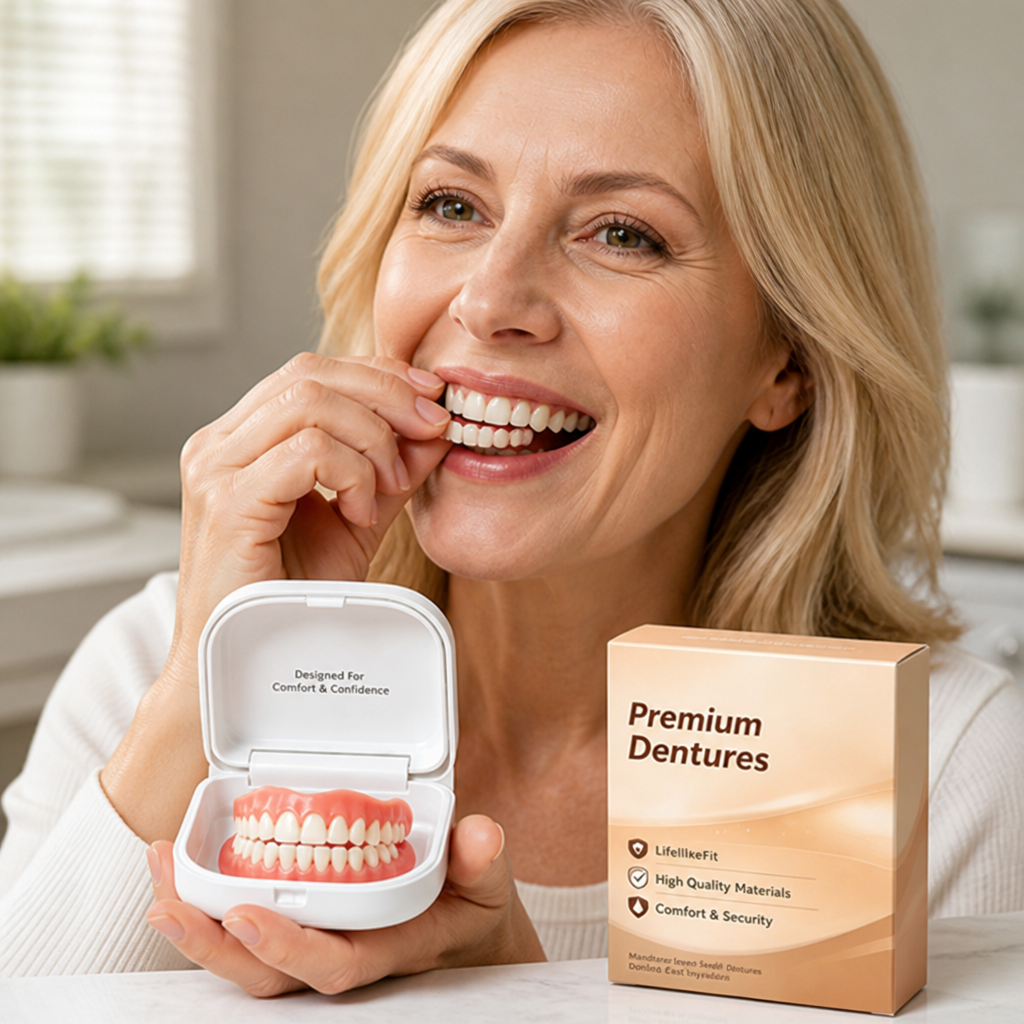 Adjustable Fit & Reusable Silicone Denture Set