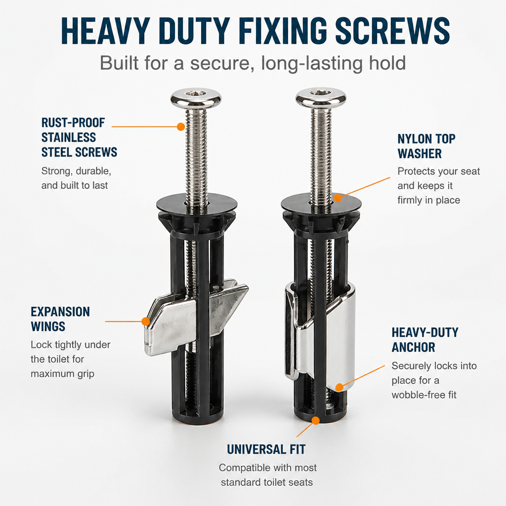 SteelTitan™ Heavy Duty Fixing Screws Kit — Lock Your Toilet Seat with Unbreakable, Rock-Solid Confidence