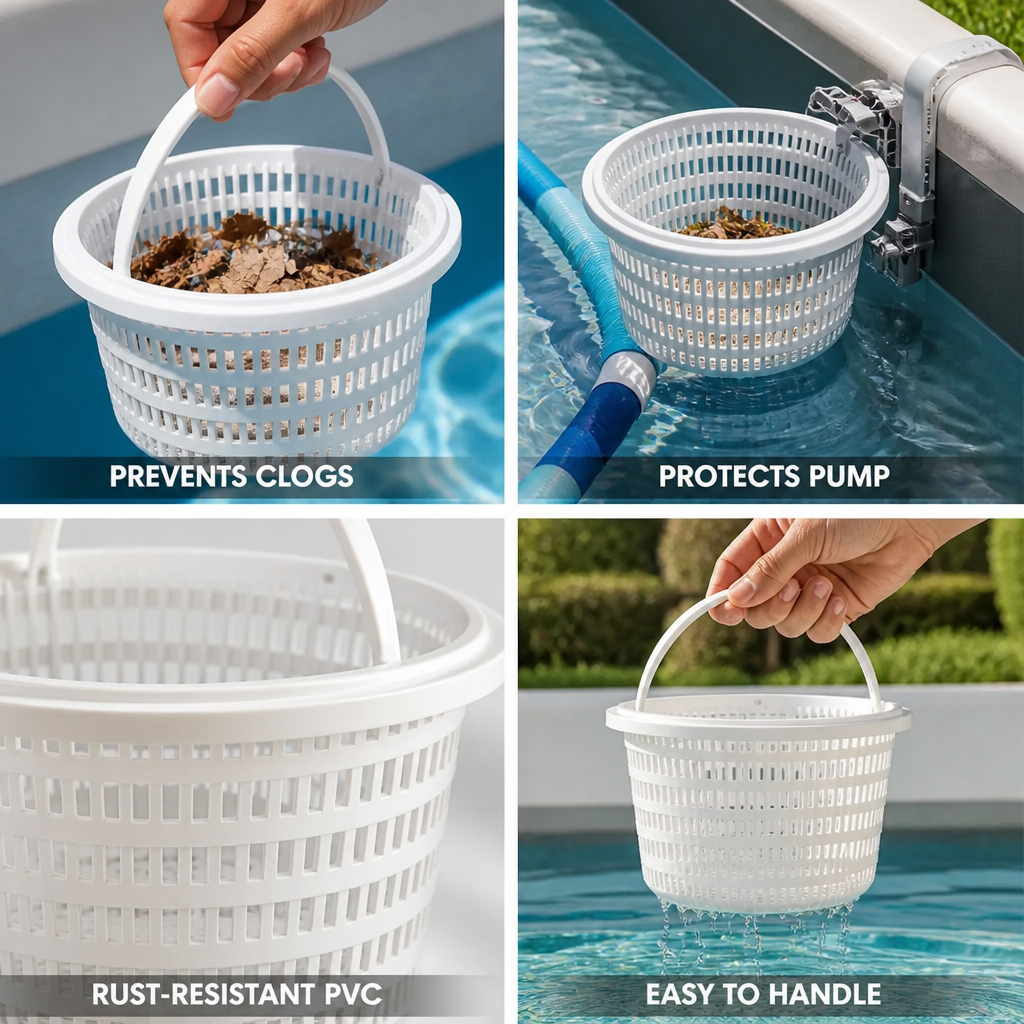 Rust-Resistant PVC Pool Skimmer Basket