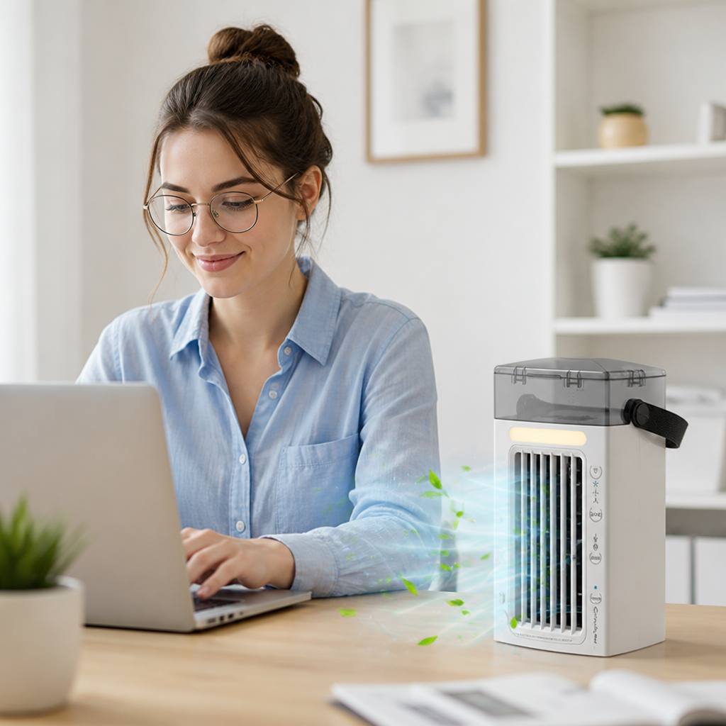 Ultra-Lightweight Geometric Mini Air Cooler