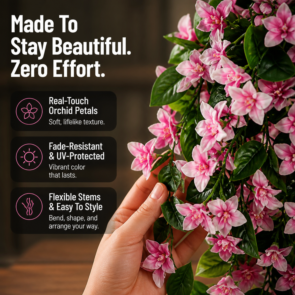 BlossomAura™ — Hang Real-Touch Blooms That Stay Bright Without a Drop of Water
