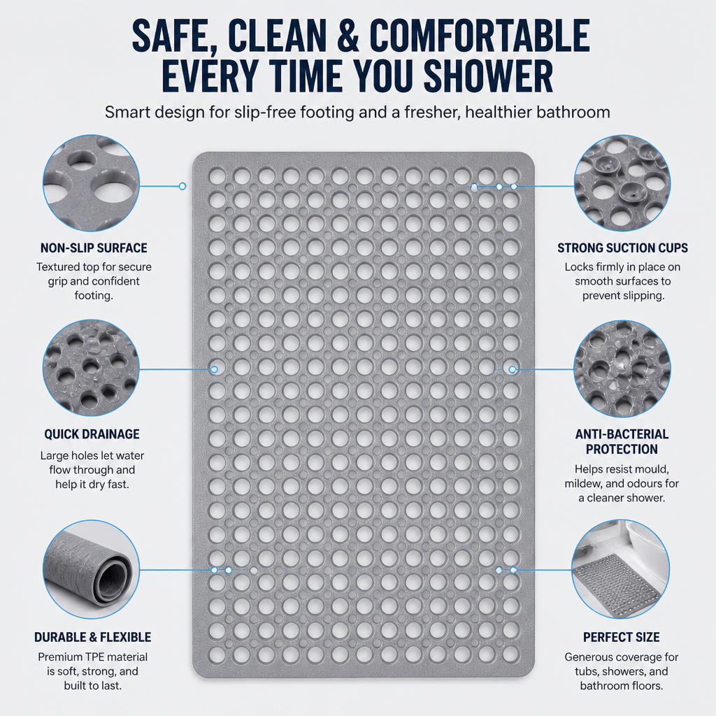SafeStep™ — Feel Rock-Solid Safety and Freshness Every Time You Shower