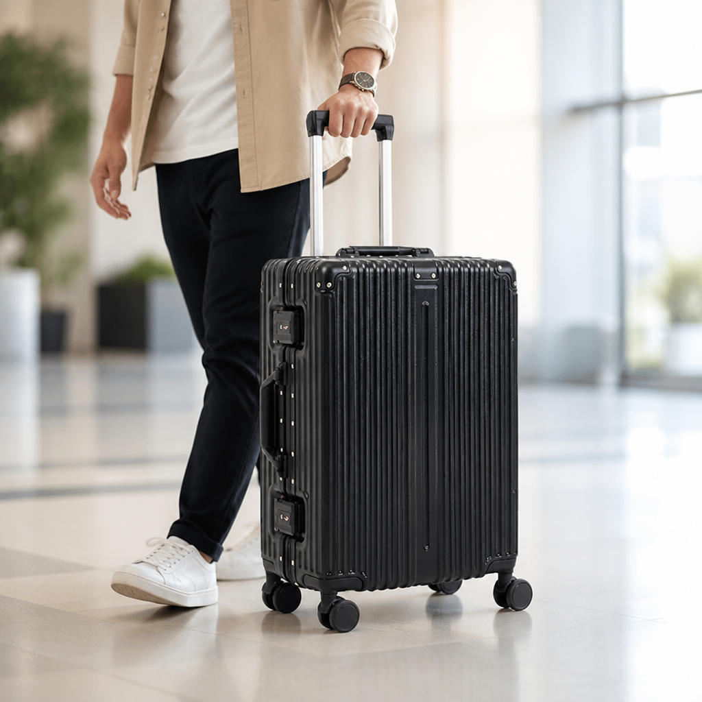 Aircraft-Grade Aluminium & Silent Spinner Carry-On Luggage (TSA-Approved Lock)
