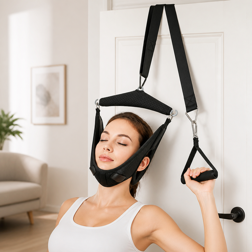 Adjustable Door-Mounted Neck Traction Device