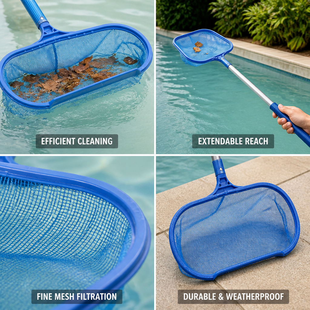 Fine-Mesh Net & Aluminum Telescopic Pool Skimmer