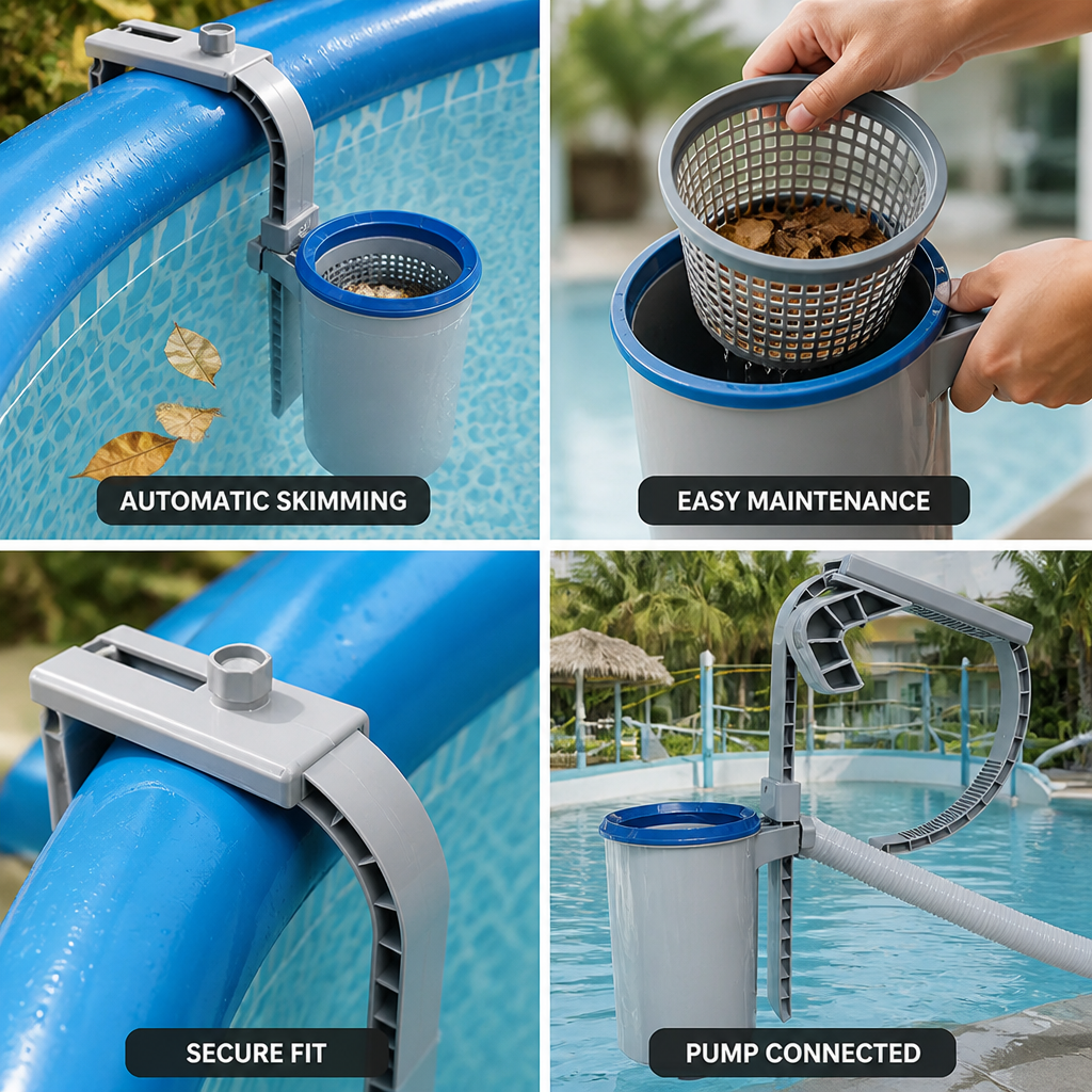 Automatic Filter-Pump Pool Skimmer (Detachable Basket)