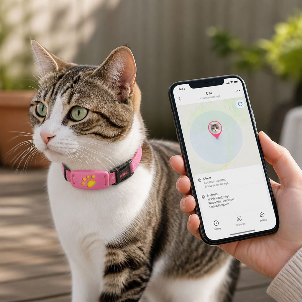 Real-Time No Subscription GPS Cat Tracker (IP67 Waterproof)