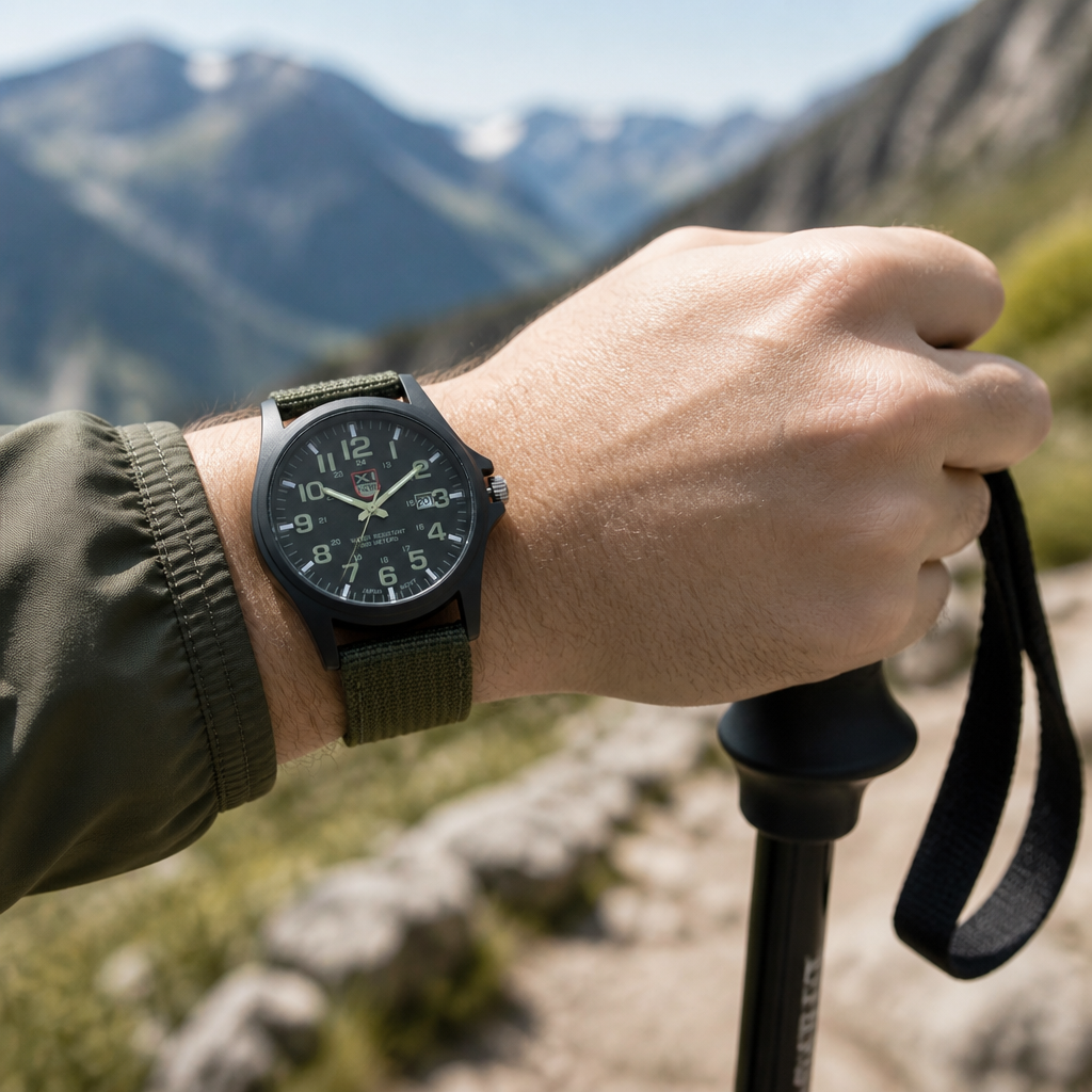 50m Water-Resistant Stainless Steel Tactical Watch (45mm)