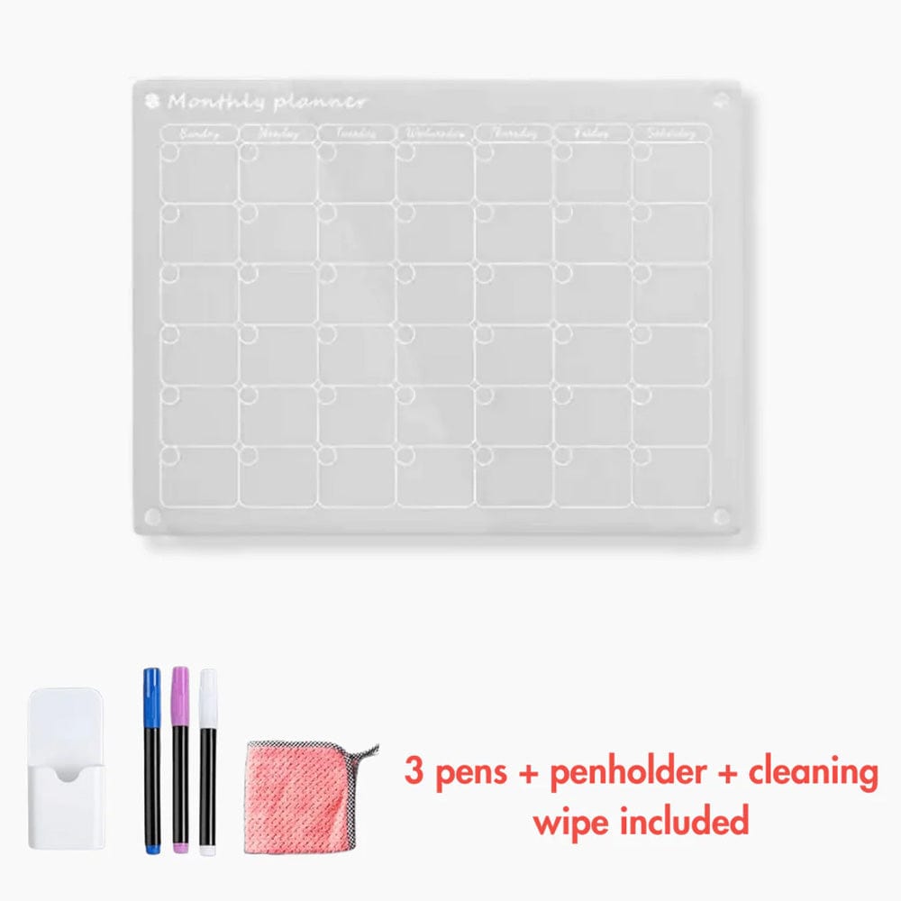 Writable Magnetic Calendar for Refrigerator – Includes Markers