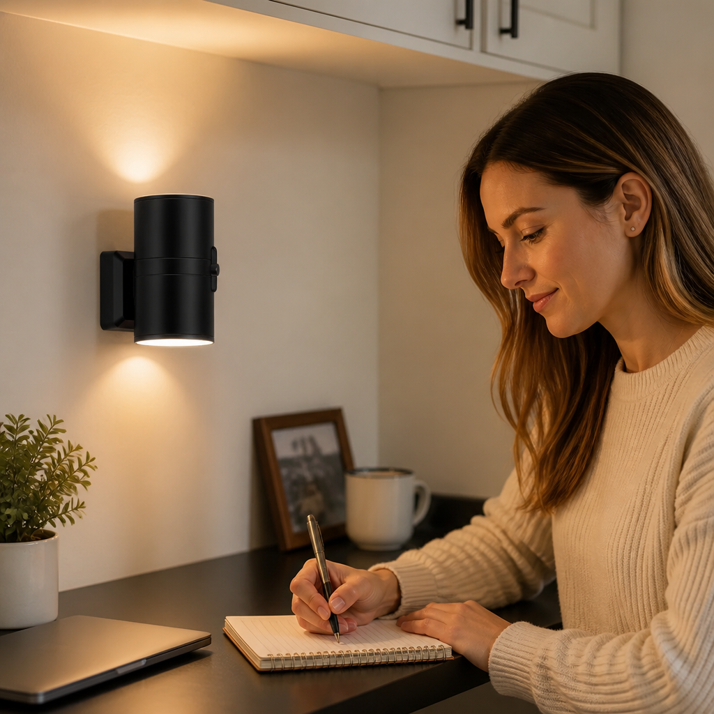 Battery-Operated Dusk-To-Dawn Soft LED Wall Lamp
