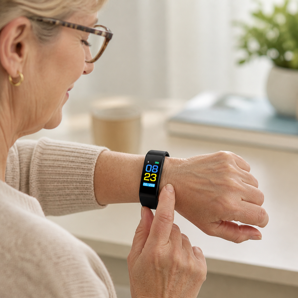 Simple LED Heart & Blood Pressure Senior Smartwatch