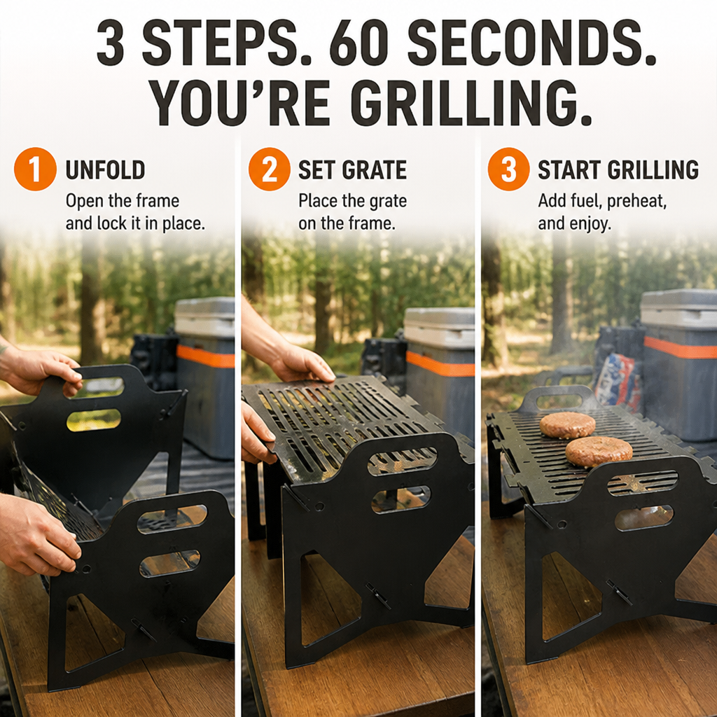 FlexGrill™ — Unlock Effortless, Mouthwatering Grills Anywhere You Go