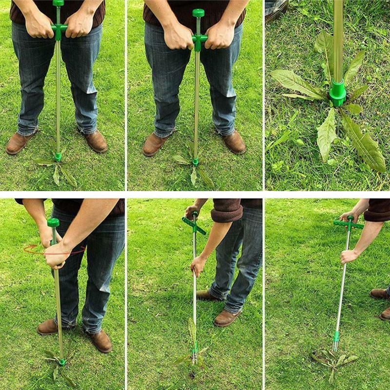 Foot Pedal Weed Remover with Triple Steel Claw Design