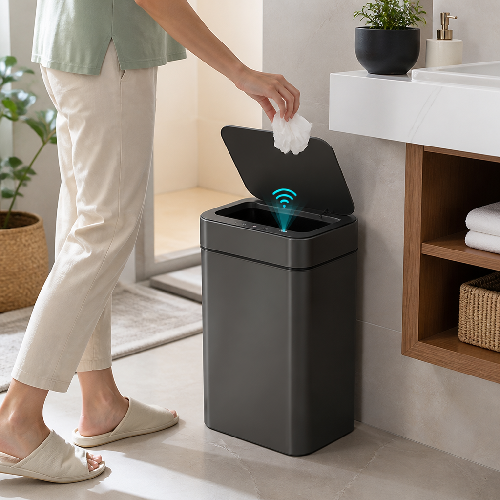 Touchless Sensor Dual-Mode Sealed-Lid Trash Can (11L)
