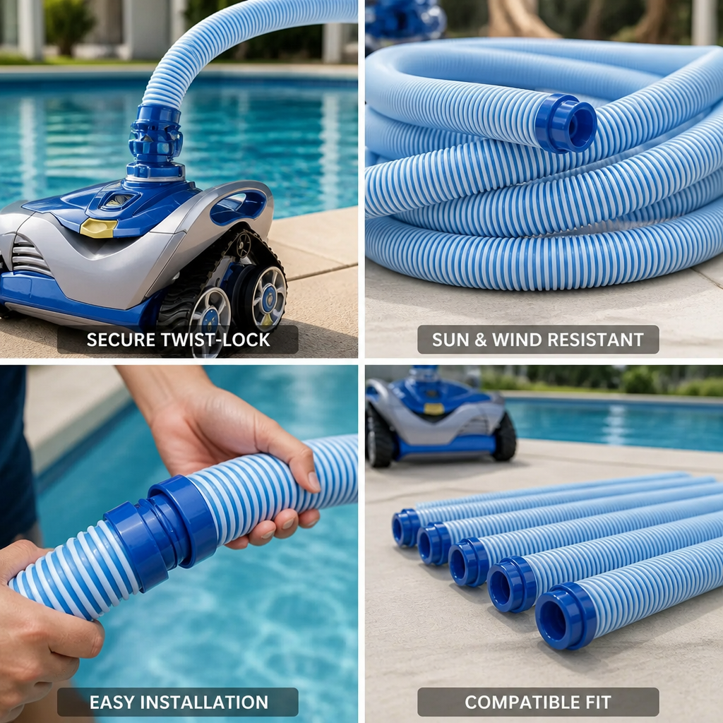 Sun-Resistant ABS & EVA Twist-Lock Pool Cleaner Hose (39 In)