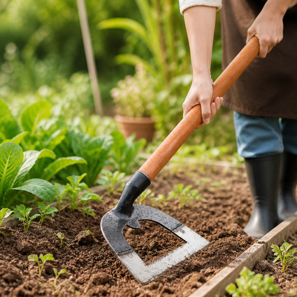 Hand-Forged Manganese Steel Dual-Function Garden Hoe