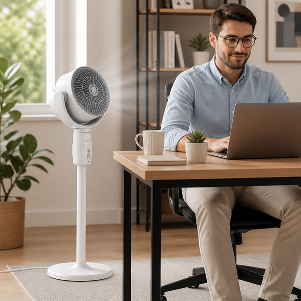 Height-Adjustable Remote-Control USB-Powered Stand Fan