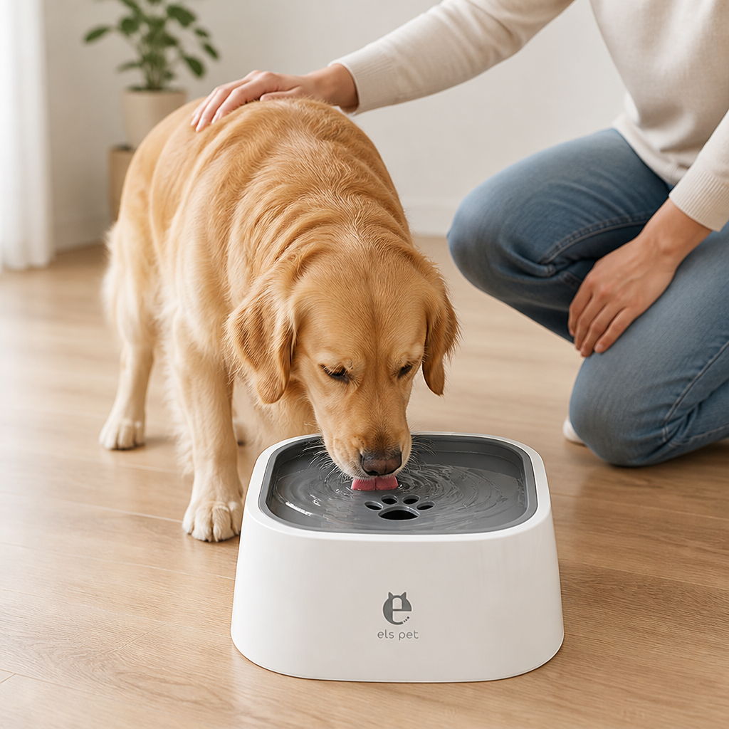 Spill-Proof Floating Rim Dog Water Bowl (Two-Piece)