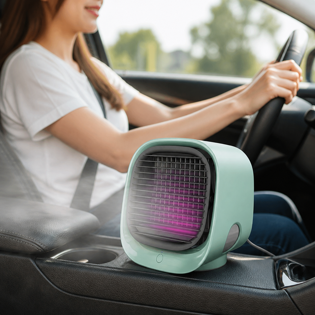 USB-Powered Water-Cooling & Humidifying Car Air Cooler