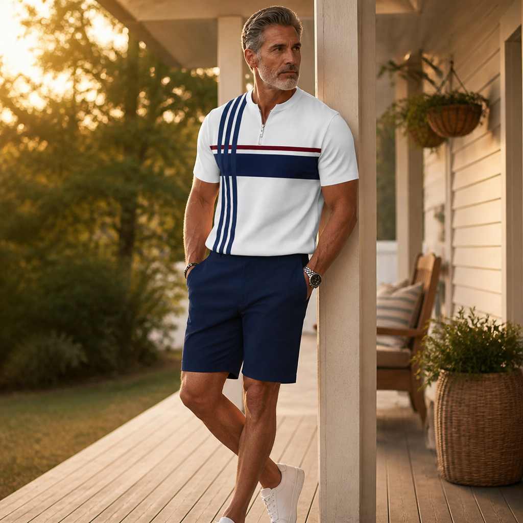 Zip-Collar Shirt & Shorts Set™ — Feel Fresh, Move Freely, Command Every Moment