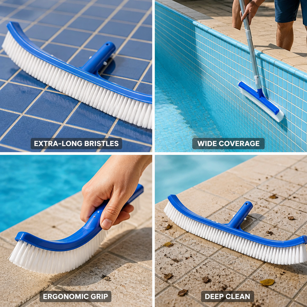 18-Inch Wide Pool Brush (Extra-Long Bristles)