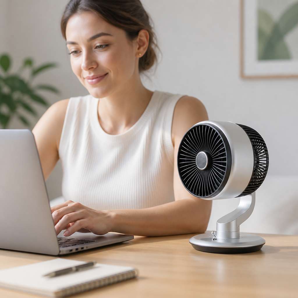 Cordless Rechargeable Suction-Cup Desk Fan