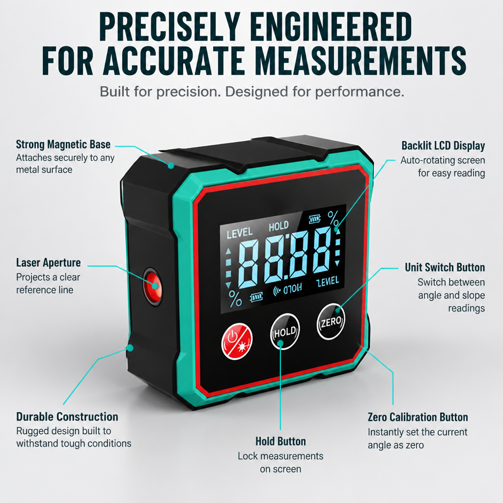 VeroTilt™ Magnetic Digital Angle Meter — Lock In Perfect Angles Instantly and Work Confidently