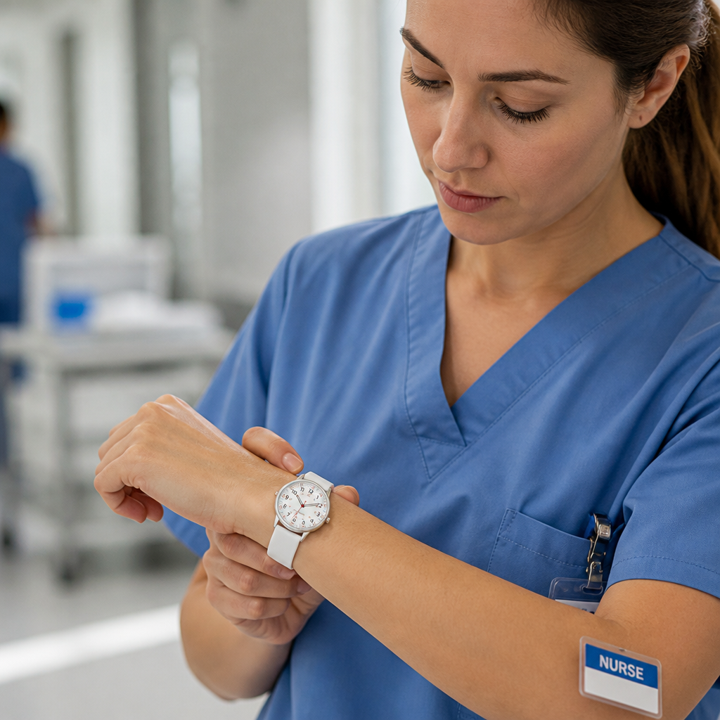 Waterproof Easy-To-Read Nurse Watch (Silicone Band)