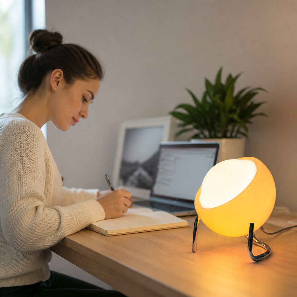 Soft Warm LED Retro Glass & Metal Table Lamp