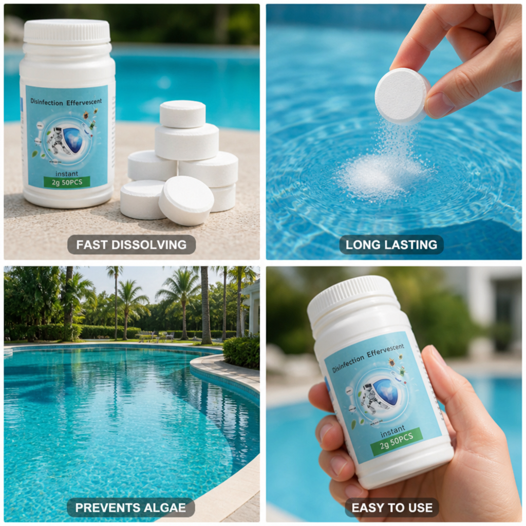 Sunlight-Stabilized Fast-Dissolving Chlorine Tablets (50-Pack)