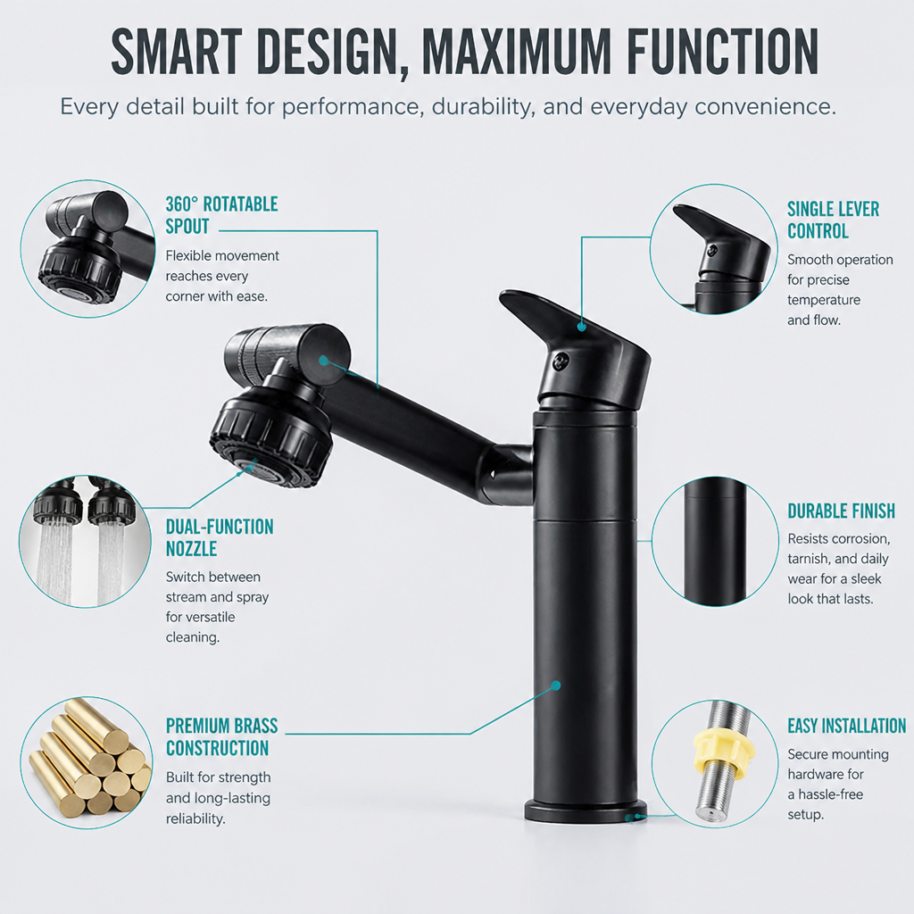FlowMist™ — Swivel to Every Corner and Rinse Splash-Free Every Day | Full Faucet Upgrade