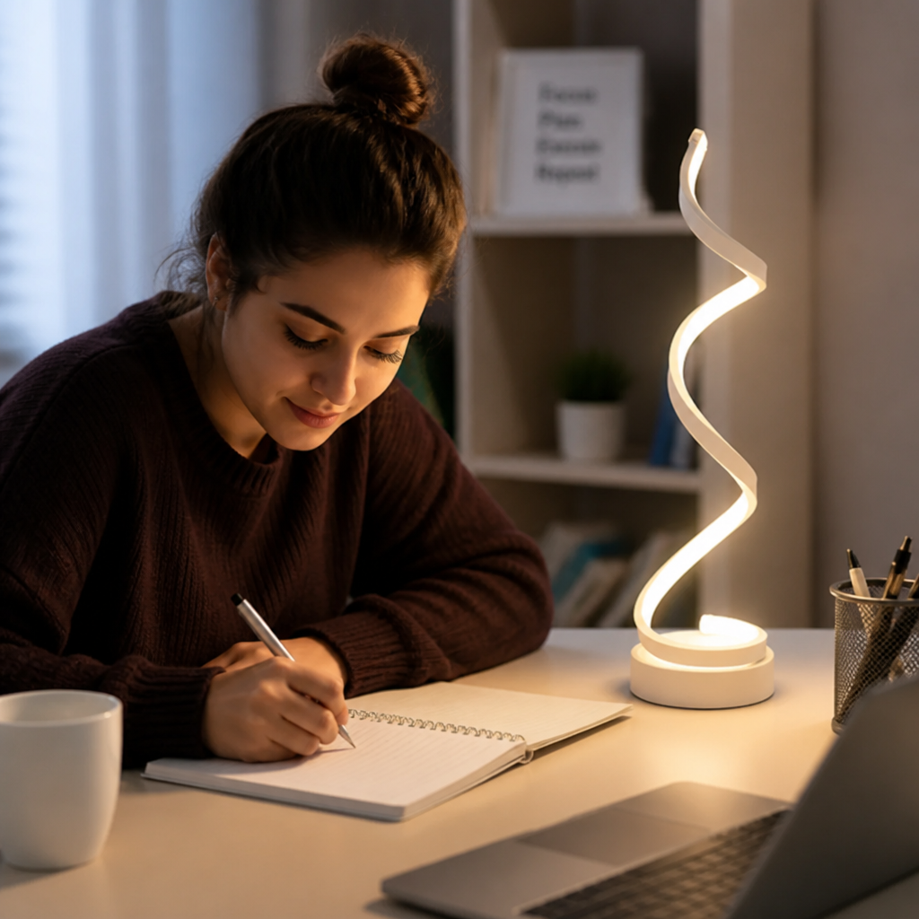 Dimmable Energy-Efficient LED Spiral Table Lamp