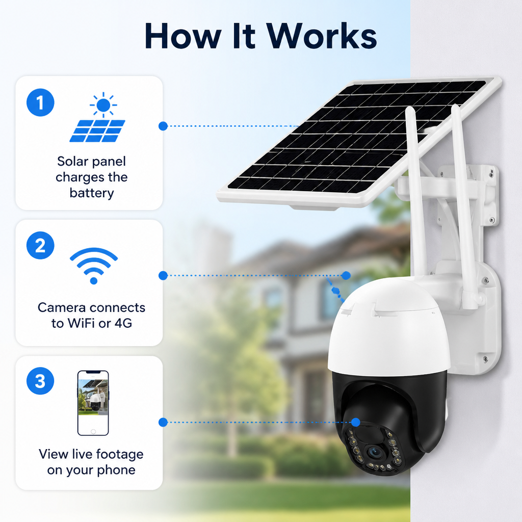 SolarSense™ Wireless Solar Surveillance Camera — Unbreakable Security Powered by the Sun, Always Watching, Always Ready
