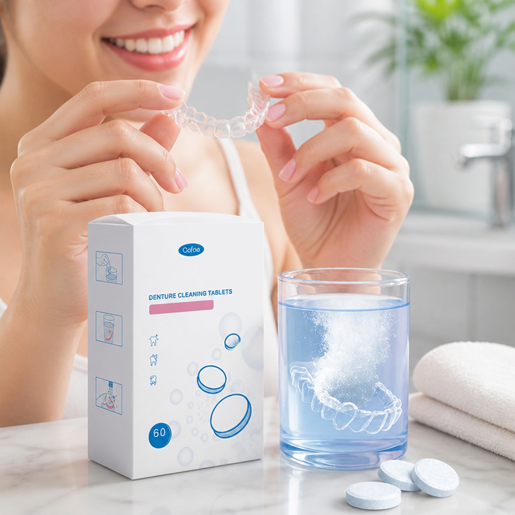 Effervescent Stain-Removing Denture & Retainer Cleaning Tablets (Multiple Pack Sizes)