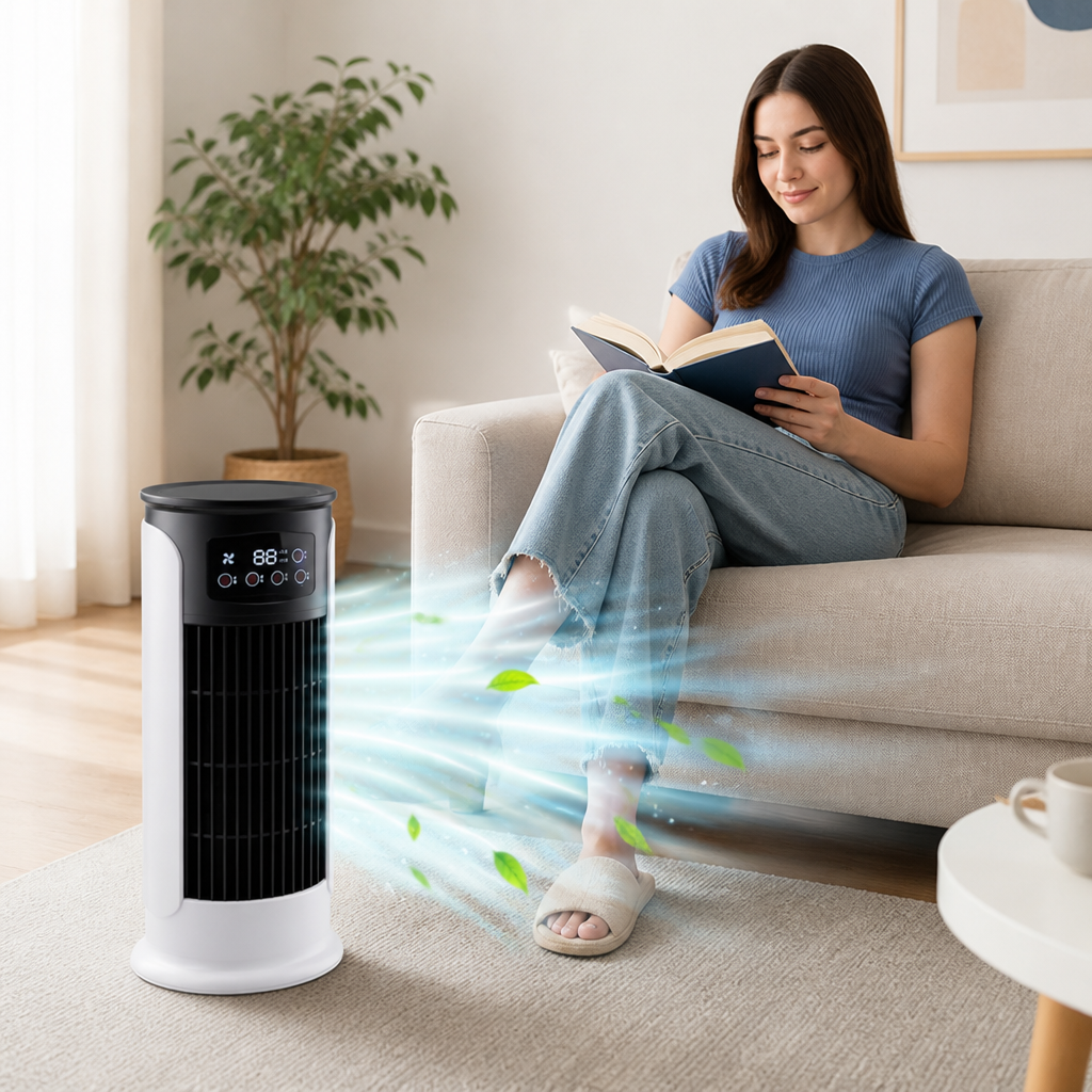 Energy-Efficient Portable Windowless Tower Air Cooler