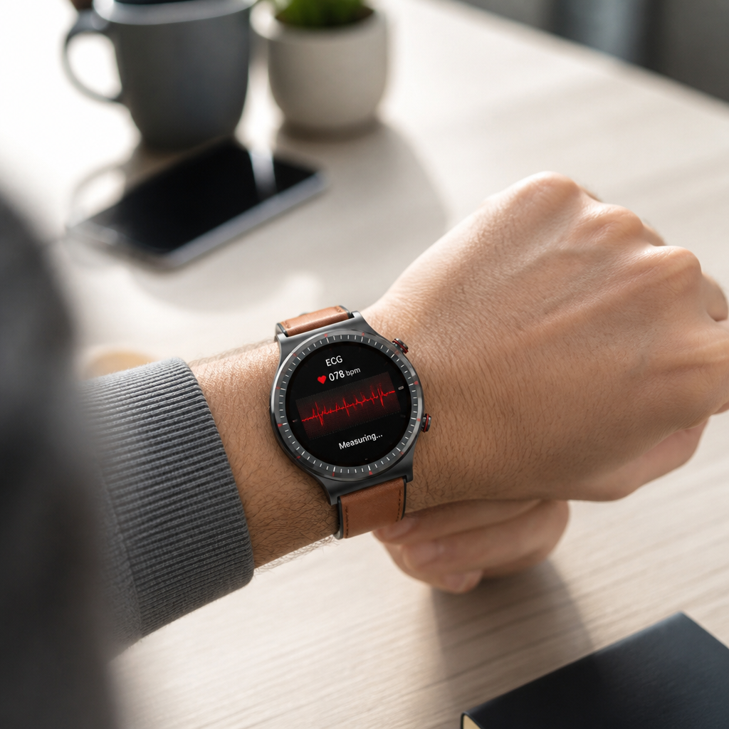 HD Color ECG & SpO2 Men's Smartwatch (15-Day Battery)