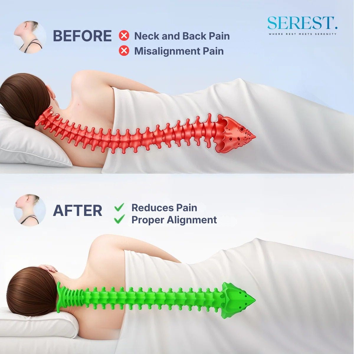 Memory Foam Contour Pillow for Neck Pain Relief – Orthopedic Design