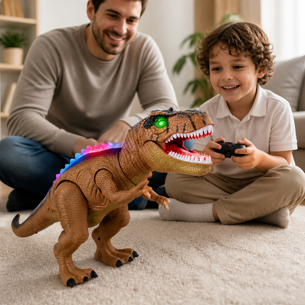 LED Light & Realistic Roar Remote Control Dinosaur Toy