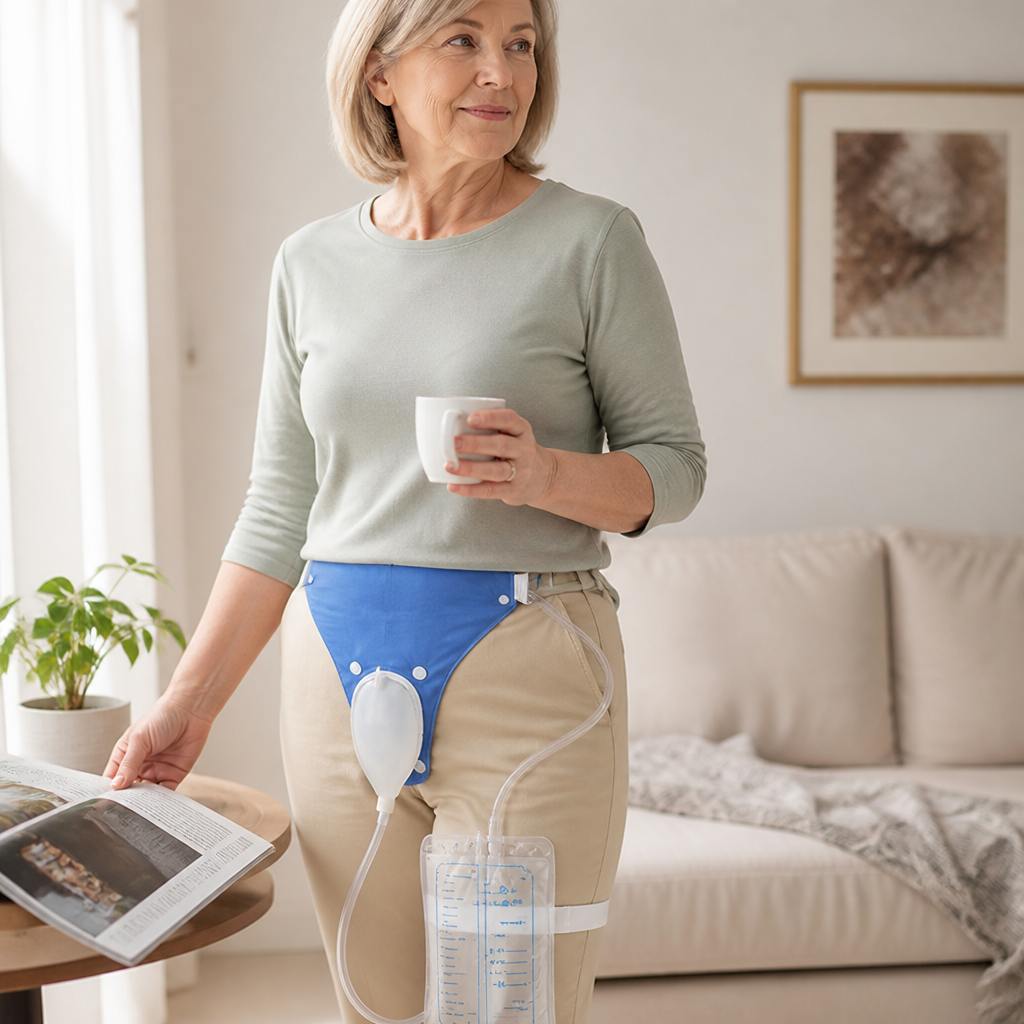 Hands-Free Adjustable Silicone Urine Collection Bag (34 fl oz)