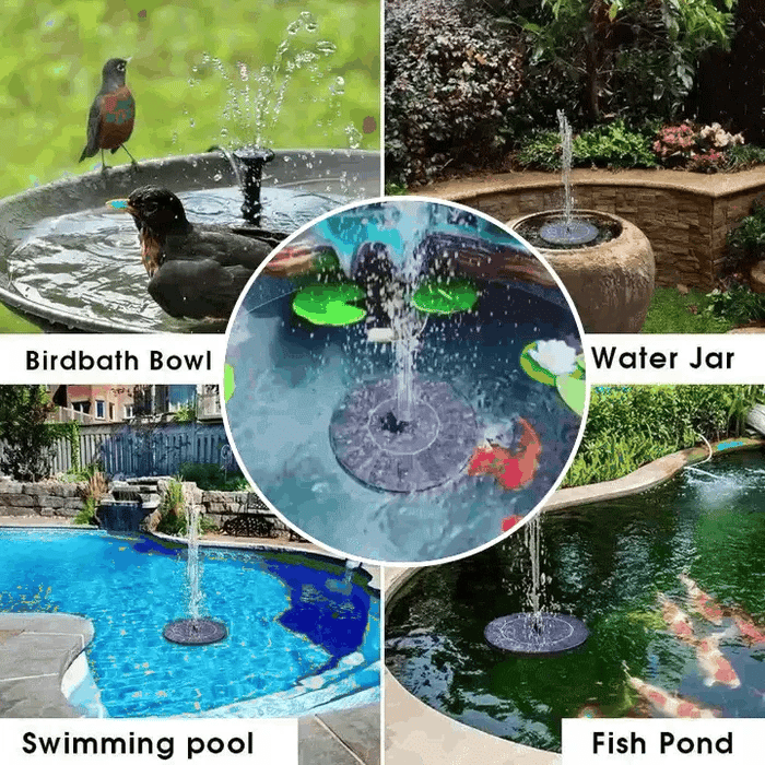 Garden and Pond Solar Fountain with Four Different Nozzles