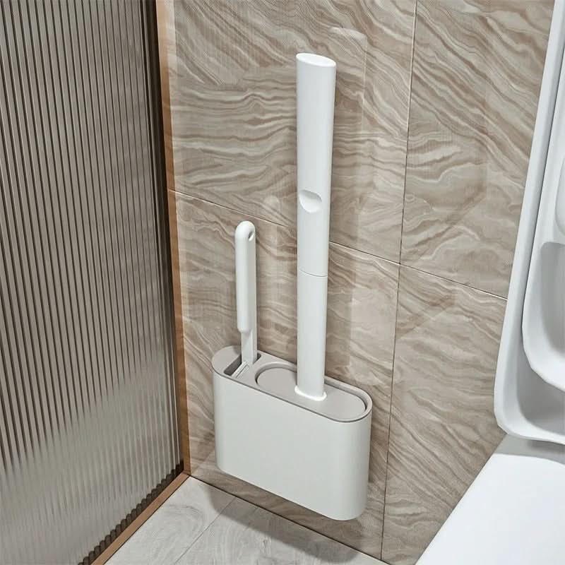 Silicone Toilet Brush Set with Flat Head