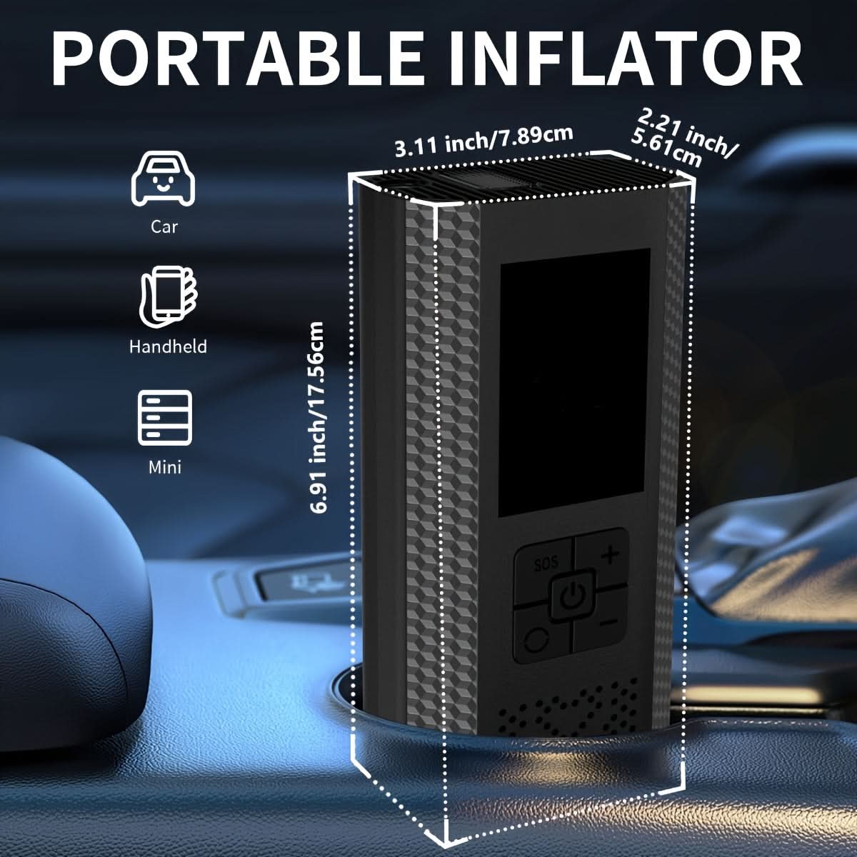 Compact Wireless Tire Pump for On-the-Go Inflation