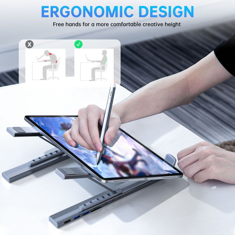 VoltEdge™ Hub Stand — Power Your Focus with Effortless Comfort and Lightning-Speed Connectivity
