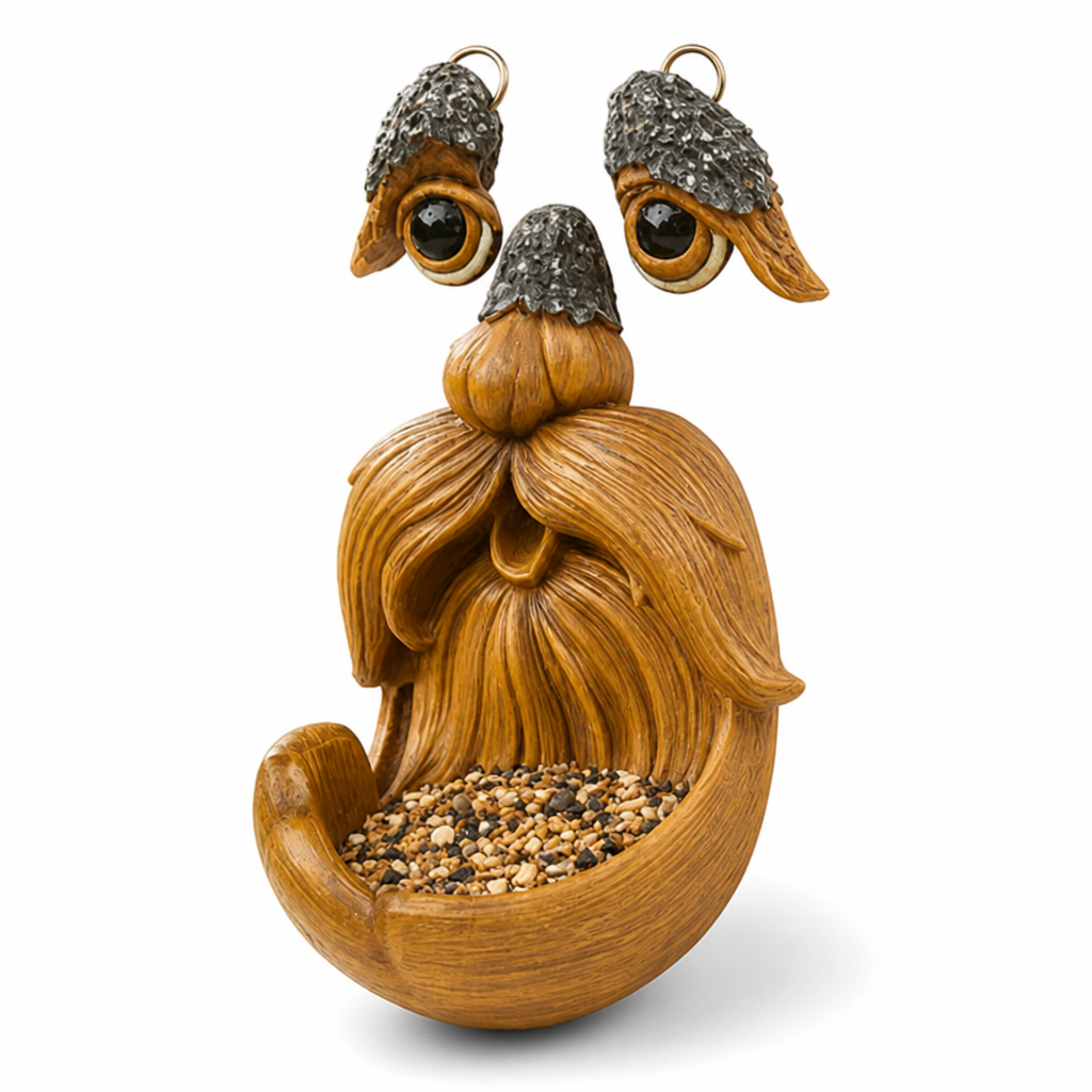 Weatherproof Resin Tree-Face Bird Feeder (Integrated Hanger)