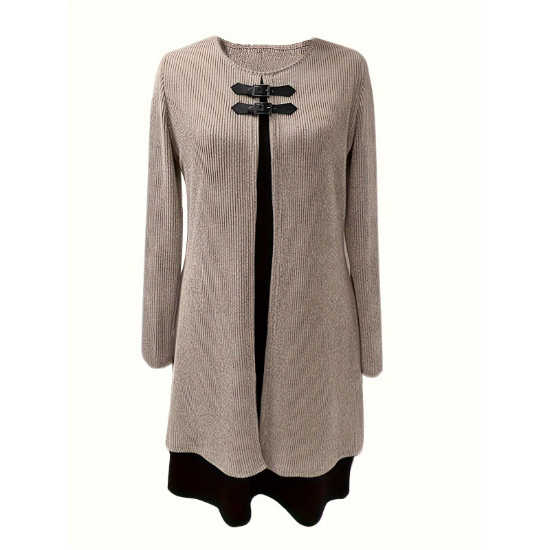 A-line Dress for Women Featuring Faux Leather Straps